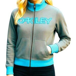 Vintage Oakley Full Zip Track Jacket Women's Size XS Olive Green/Blue
